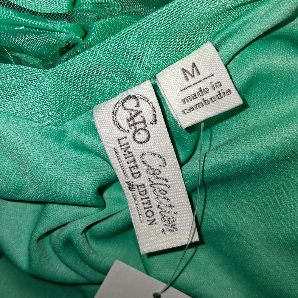 Cato Collection Limited Edition Chic Textured Green Blouse Size M - Picture 2 of 16